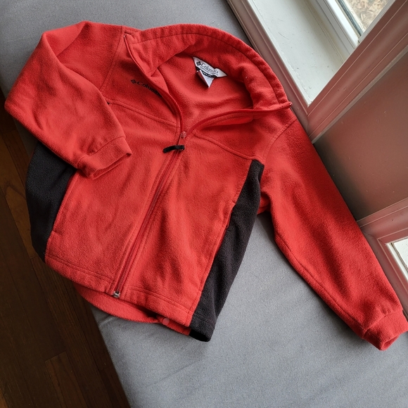 Red Columbia fleece jacket boy size 8 - Picture 3 of 3